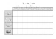 English worksheet: TV