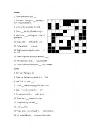 English Worksheet: Crossword time