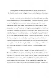 English Worksheet: Learning to learn words