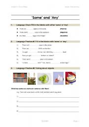 English worksheet: Quantifiers - Some and Any