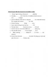 English worksheet: Time prepositions