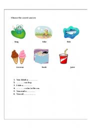 English worksheet: choose the correct answer