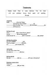 English Worksheet: Telephoning