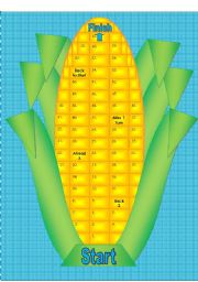 English Worksheet: Corn Gameboard with Cards and Tokens