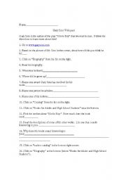 English worksheet: Gary Soto webquest