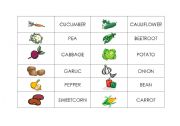 English worksheet: vegetables - domino