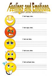 English Worksheet: Feelings and Emotions...