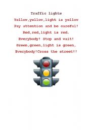 English worksheet: traffic lights