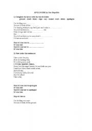 English Worksheet: another song