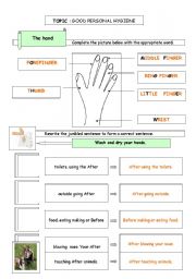 English Worksheet: Personal hygiene