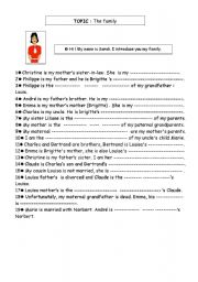 English Worksheet: the family tree