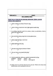 English worksheet: THE JUMPING FROG: TEST 