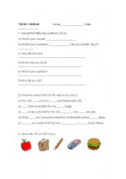 English worksheet: TEST