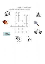 English Worksheet: Crossword - Sports