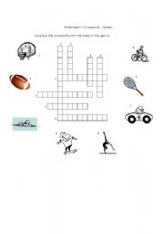 English worksheet: Crossword - Sports