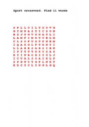 English Worksheet: Sport puzzle.
