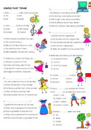English Worksheet: multiple choice  about simple past tense