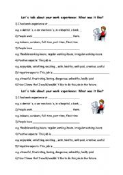 English Worksheet: work experience