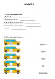 English worksheet: numbers