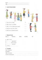 English Worksheet: greetings and meetings