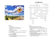 Crosswords on AUSTRALIA (Version 1/3) with ANSWER KEYS