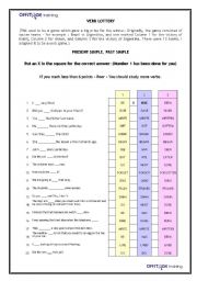 Present and Past Verb Lottery