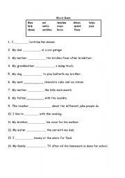 English Worksheet: Plural s or es on verbs