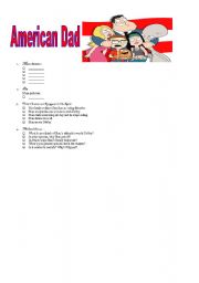 English worksheet: American Dad