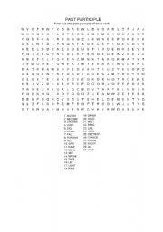 English Worksheet: Word Search: Past Participle, Regular and Irregular verbs