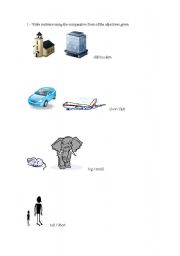 English Worksheet: Comparatives