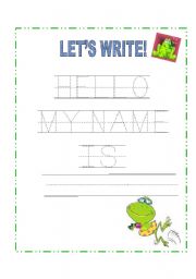 English Worksheet: hello, my name is...