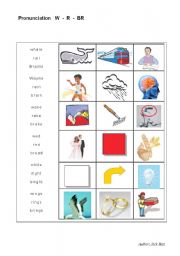 English worksheet: Pronunciation W - R - BR