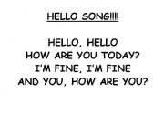 English worksheet: hello song
