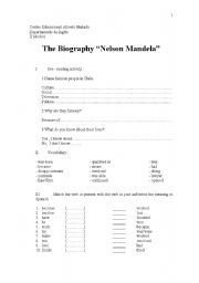 English Worksheet: Reading Comprehension about Nelson Mandela 