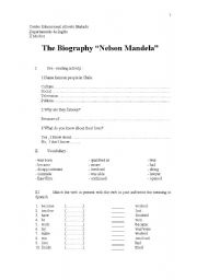 English Worksheet: Reading Comprehension about Nelson Mandela 