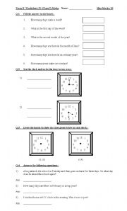 English worksheet: Time