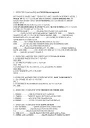 English Worksheet:  Practice for a diagnostic test