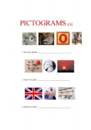 English Worksheet: Pictograms A (1 of 4) 