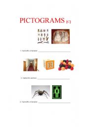 English worksheet: Pictograms C (3 of 4)