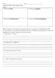 English Worksheet: Future tense review