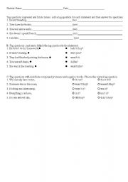 English worksheet: Tag Questions