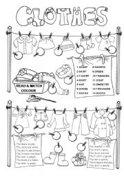 English Worksheet: Clothes