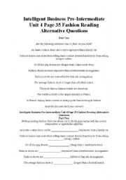 English worksheet: intelligent business