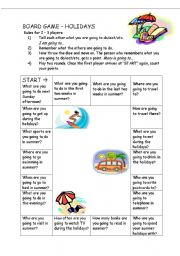 English Worksheet: Going to - Board Game