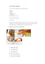 English Worksheet: fruit yoghurt dessert