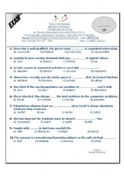 English worksheet: test your vocabulary