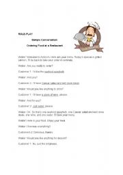 English Worksheet: Role-play in a restaurant