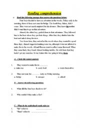 English Worksheet: simple reading passages