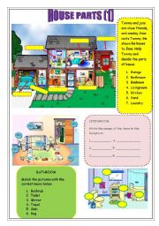 English Worksheet: house parts (1)