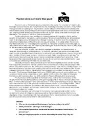 English Worksheet: Tourism does more harm than good.